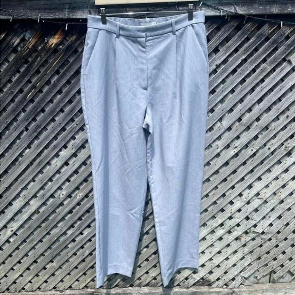 Abercrombie & Fitch Light Grey Trousers Women 32 Pleated Straight Leg Work